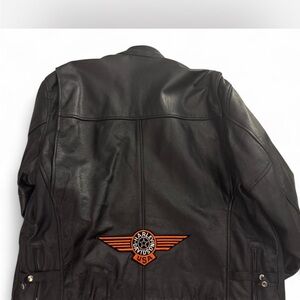 Unik Black Leather Bomber Jacket